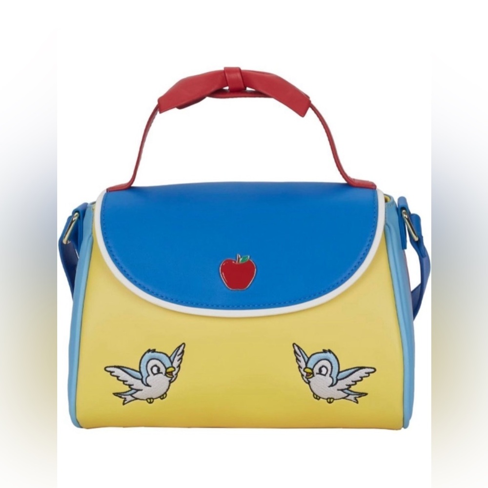New with tags and bag. Loungefly Disney Snow White Cosplay Bow Handbag - Picture 2 of 7